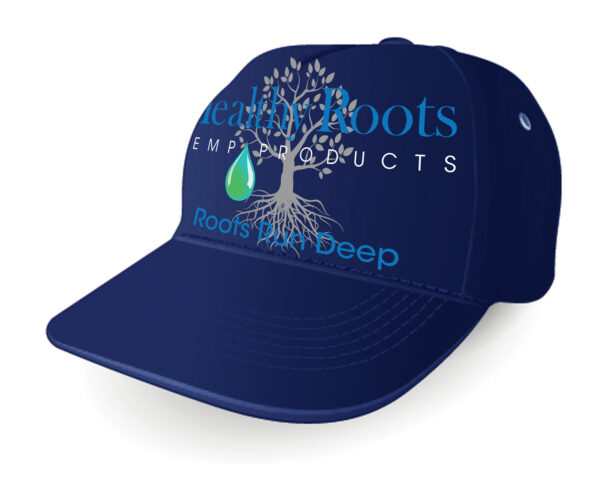 HR Hat Blue3 healthy roots hat